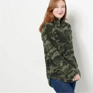 Koolaburra by UGG Sherpa Pullover Sage Green Camo Sz S